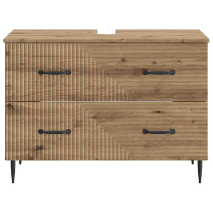 Badrumsskåp med handfat HAARLEM Artisan-ek 82 x 41 x 58,5 cm