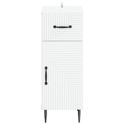 Badrumsskrubb HAARLEM Vit 30 x 31 x 80 cm Konstruerat trä