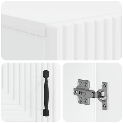 Skoskåp HAARLEM 59,5 x 39,5 x 89,5 cm Konstruerat trä Vit