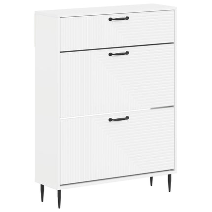 Skoskåp HAARLEM 78 x 24 x 103 cm Konstruerat trä Vit
