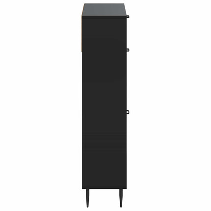 Skoskåp HAARLEM 78 x 24 x 103 cm Konstruerat trä Svart