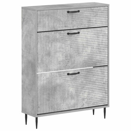 Skoskåp HAARLEM 78 x 24 x 103 cm Konstruerat trä Betonggrå