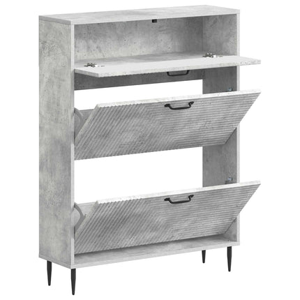 Skoskåp HAARLEM 78 x 24 x 103 cm Konstruerat trä Betonggrå