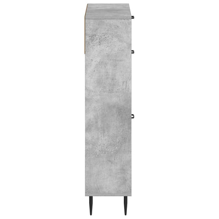 Skoskåp HAARLEM 78 x 24 x 103 cm Konstruerat trä Betonggrå