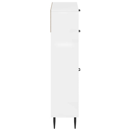Skoskåp HAARLEM 78 x 24 x 103 cm Konstruerat trä Vit högglans