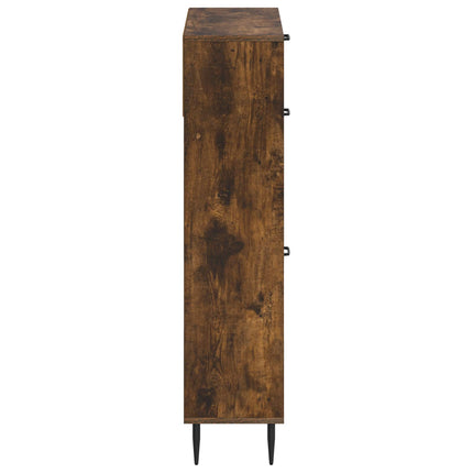 Skoskåp HAARLEM 78 x 24 x 103 cm Konstruerat trä Rökt ek
