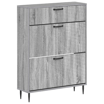 Skoskåp HAARLEM 78 x 24 x 103 cm Konstruerat trä Grå Sonoma