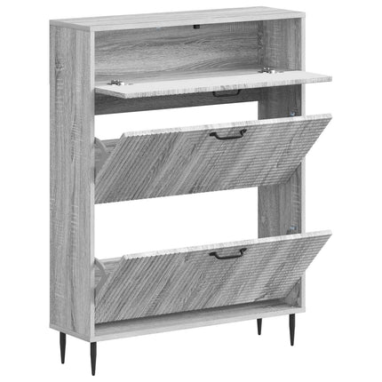 Skoskåp HAARLEM 78 x 24 x 103 cm Konstruerat trä Grå Sonoma