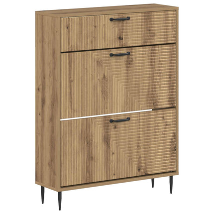 Skoskåp HAARLEM 78 x 24 x 103 cm Konstruerat trä Artisan-ek