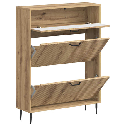 Skoskåp HAARLEM 78 x 24 x 103 cm Konstruerat trä Artisan-ek
