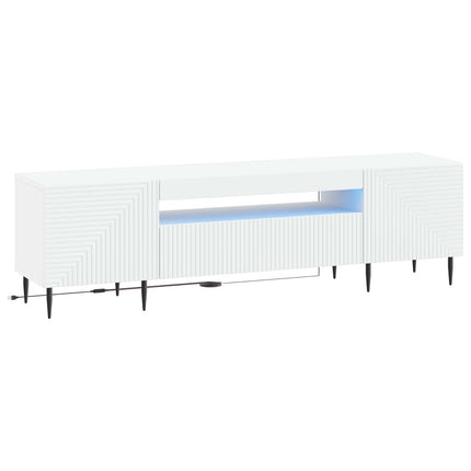 LED TV-skåp Vit Konstruerat trä