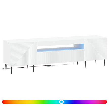 LED TV-skåp Vit Konstruerat trä