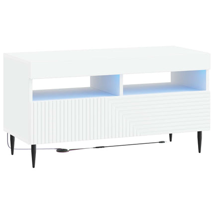 LED TV-skåp Vit Konstruerat trä