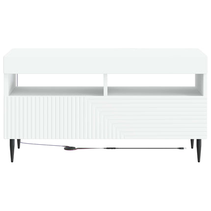 LED TV-skåp Vit Konstruerat trä