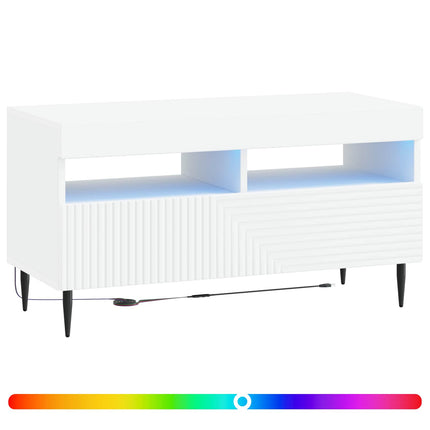 LED TV-skåp Vit Konstruerat trä