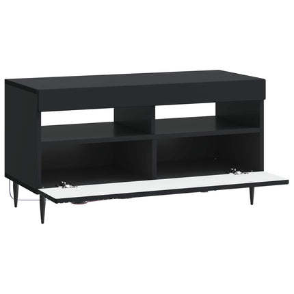 LED TV-skåp Svart Konstruerat trä