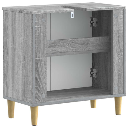 Badrumsskåp med handfat DELFT Grå Sonoma 59,5 x 31,5 x 59 cm