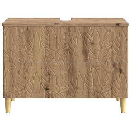 Badrumsskåp med handfat DELFT Artisan-ek 82 x 41 x 59 cm
