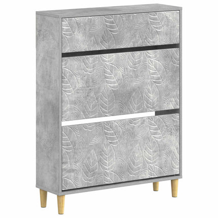 Skoskåp DELFT 78 x 24 x 103 cm Konstruerat trä Betonggrå