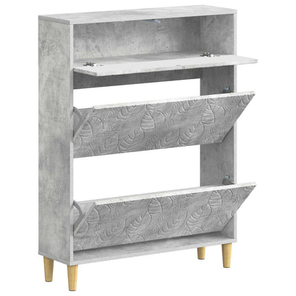 Skoskåp DELFT 78 x 24 x 103 cm Konstruerat trä Betonggrå