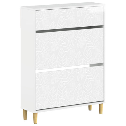 Skoskåp DELFT 78 x 24 x 103 cm Konstruerat trä Vit högglans