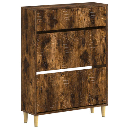 Skoskåp DELFT 78 x 24 x 103 cm Konstruerat trä Rökt ek