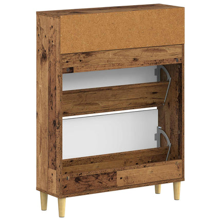 Skoskåp DELFT 78 x 24 x 103 cm Konstruerat trä Gammalt trä