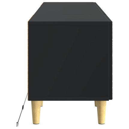 LED TV-skåp Svart Konstruerat trä