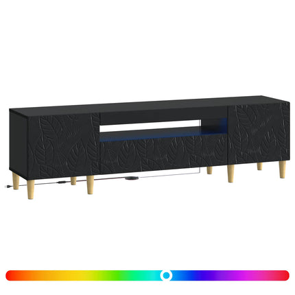 LED TV-skåp Svart Konstruerat trä