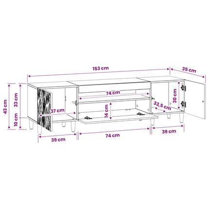 LED TV-skåp Betonggrå Konstruerat trä