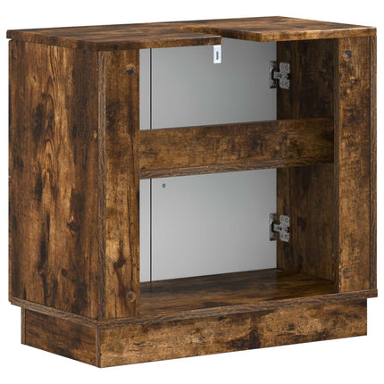 Badrumsskåp med handfat HOORN Rökt ek 59,5 x 31,5 x 56 cm