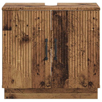 Badrumsskåp med handfat HOORN Gammalt trä 59,5 x 31,5 x 56 cm