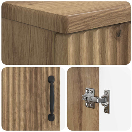 Badrumsskåp med handfat HOORN Artisan-ek 59,5 x 31,5 x 56 cm