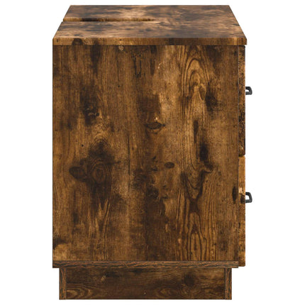 Badrumsskåp med handfat HOORN Rökt ek 82 x 41 x 56 cm