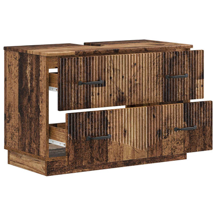 Badrumsskåp med handfat HOORN Gammalt trä 82 x 41 x 56 cm