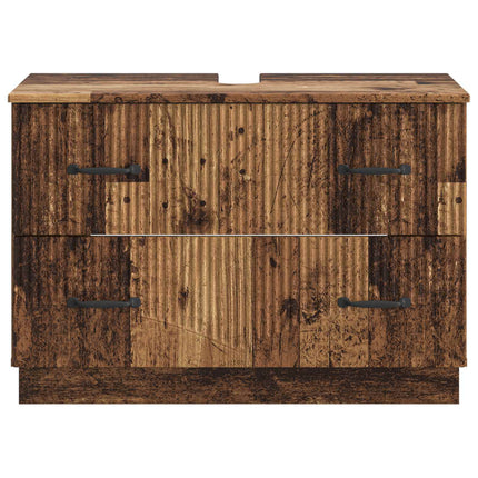 Badrumsskåp med handfat HOORN Gammalt trä 82 x 41 x 56 cm