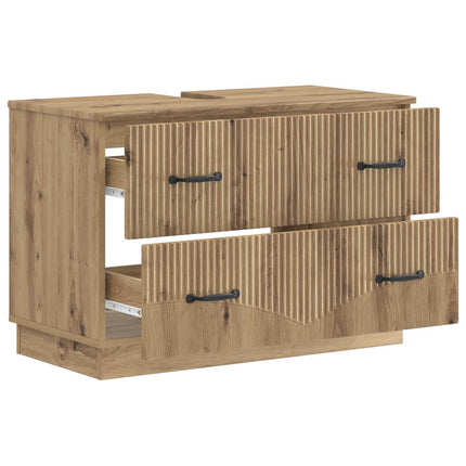 Badrumsskåp med handfat HOORN Artisan-ek 82 x 41 x 56 cm