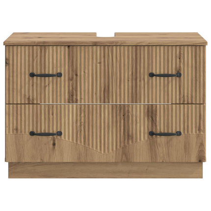 Badrumsskåp med handfat HOORN Artisan-ek 82 x 41 x 56 cm