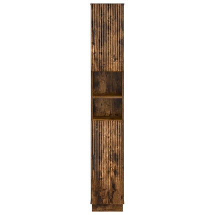 Badrumsskåp med Öppen Hylla HOORN Rökt ek 30 x 31 x 187 cm