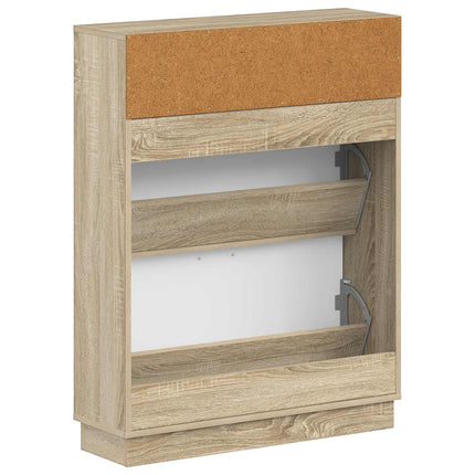 Skoskåp HOORN 78 x 24 x 100 cm Konstruerat trä Sonoma-ek