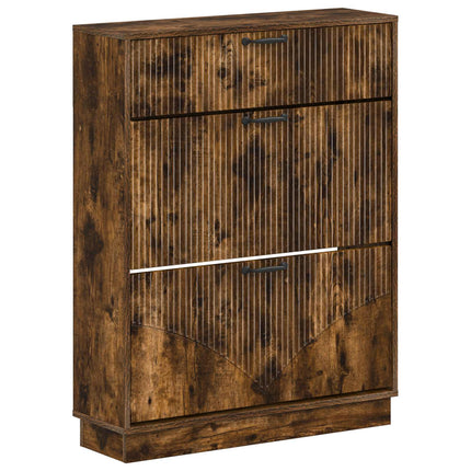 Skoskåp HOORN 78 x 24 x 100 cm Konstruerat trä Rökt ek