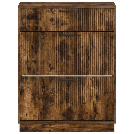 Skoskåp HOORN 78 x 24 x 100 cm Konstruerat trä Rökt ek