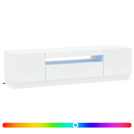 LED TV-skåp Vit Konstruerat trä