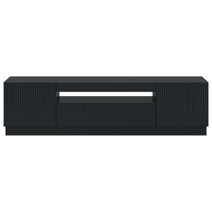 LED TV-skåp Svart Konstruerat trä