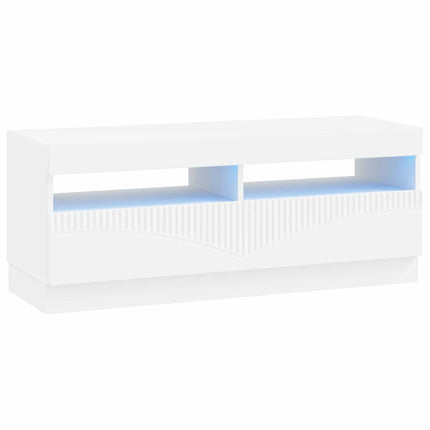 LED TV-skåp Vit Konstruerat trä
