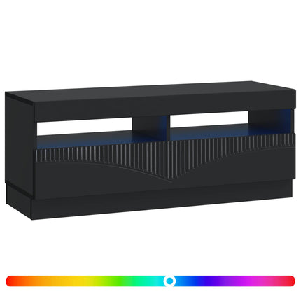 LED TV-skåp Svart Konstruerat trä