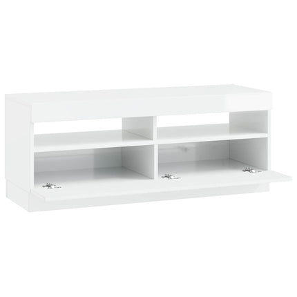 LED TV-skåp Vit högglans Konstruerat trä