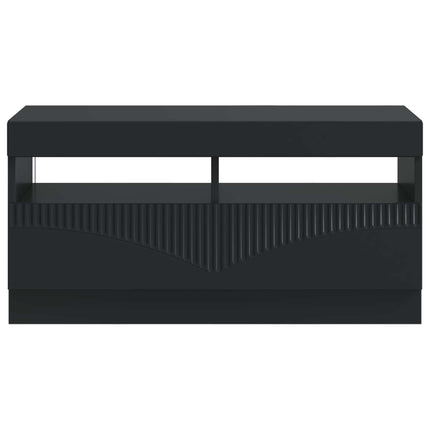 LED TV-skåp Svart Konstruerat trä