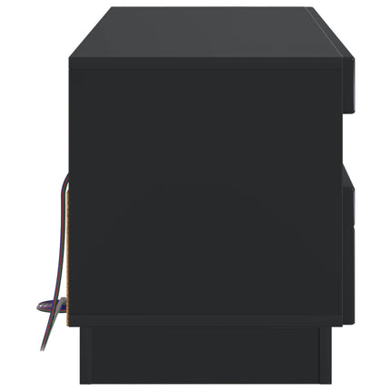 LED TV-skåp Svart Konstruerat trä