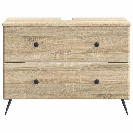 Badrumsskåp med handfat BREDA Sonoma-ek 82 x 41 x 59 cm